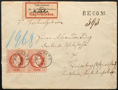 Poststück - Österr. Ausg. 1867, - Briefmarken
