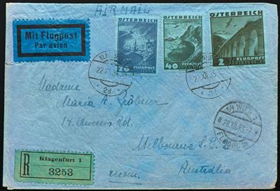 Poststück - Österr. Flugpost I. Rep., - Briefmarken