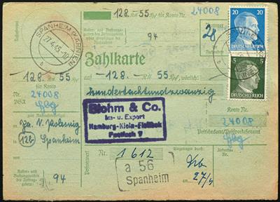 Poststück - Ostmark 1945 Kärnten: 22 frankierte Zahlkarten meist vom April 1945, - Známky