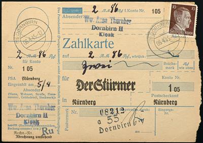 Poststück - Ostmark 1945 Tirol und Vorarlberg: 22 frankierte Zahlkarten vom März bis April 1945, - Stamps