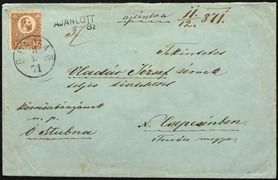 Poststück - ungarn Nr. 5 (Type IV) + Nr. 10 (rückseit., - Stamps