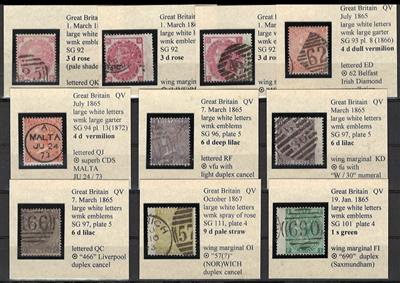 gestempelt - Großbrit. kl. Partie Dubl. d. Nr.24/27, - Stamps