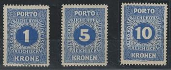 ** - österr. Porto Nr. 55B/57B (LZ. 12 1/2) postfr. Prachtstke, - Stamps