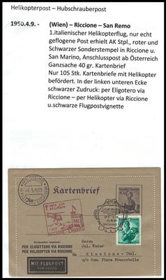 Poststück - Konvolut von Helikopterflügen - Briefmarken