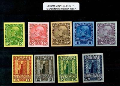 (*) - Österr. Levante Nr. 53U/61U, - Stamps