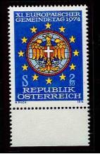 ** - Österr. Nr. (15) vom Bogenunterrand (nicht verausgabte Gemeindetagsmarke 1974), - Briefmarken