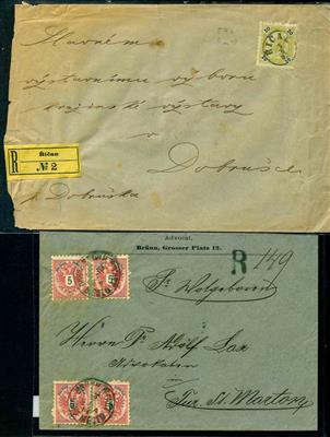 Österr Ausgabe 1890 Poststück - 1886/97 Partie von 10 Recobriefen mit teils guten Frankaturen von Landskron, - Stamps