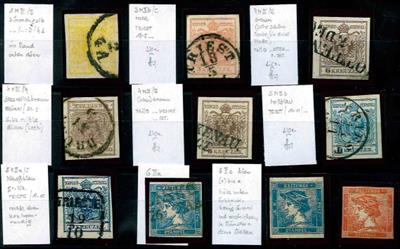 Österreich */(*)/gestempelt - 1850/54 Lot von 10 Marken, - Stamps