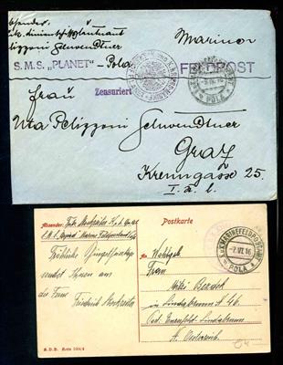 Österreich Poststück - 1916/18 "S. M. S. PLANET" - Francobolli