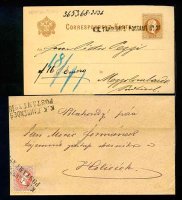 Österreich Poststück/Briefstück - 1869/71 K. K. Fahrrendes Postamt: 1 Dienstsache, - Briefmarken