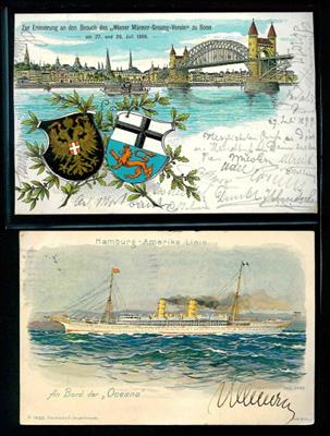 Poststück - Kl. Partie AK von den Reisen des Wiener Männer Gesangsverein aus ca. 1899/1907, - Stamps