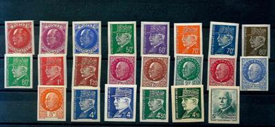 ** - Frankreich Nr. 512/31 + Nr. 579/80 ungezähnt, - Briefmarken und Ansichtskarten