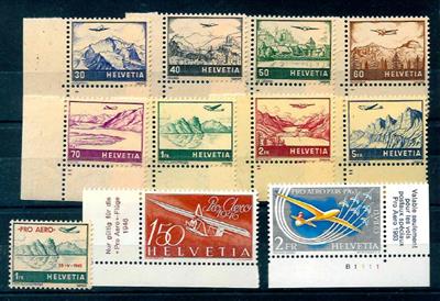 ** - Schweiz Flug  Nr. 387/94 (Eckrdstücke) 395, - Stamps