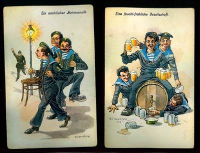 Ansichtskarten Österr. 1914/15Kriegsmarine im 1. WK., - Známky