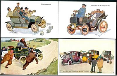 Partie Schönpflug - Karten zum Thema "Automobil", - Stamps
