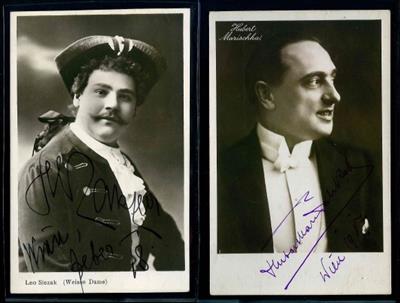 Partie Fotokarten Österr. Schauspieler gegen Ende der Monarchie meist mit Autographen, - Briefmarken und Ansichtskarten