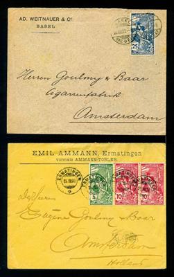 Poststück - Schweiz 1900 UPU:2 Briefe - Známky