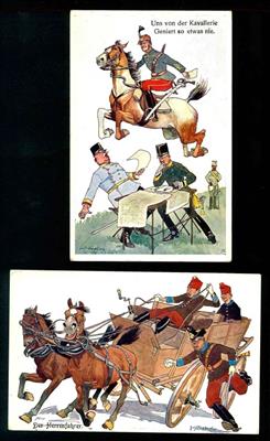 Schönpflug - Partie Militärkarten mit Pferdemotiven, - Stamps