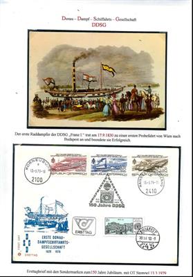 */gestempelt/Poststück - Motivsammlung "Donau / Schifffahrt" ausstellungsmäßig aufgemacht, - Stamps