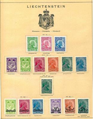 * - Liechtenstein Nr. 1/3 x, - Briefmarken und Ansichtskarten