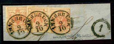 Briefstück - Österr. Ausg. 1850 - Nr. 3M Gravurtype 22, - Briefmarken und Ansichtskarten
