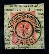 Briefstück - Österr. Monarchie - Zeitungsstempelmarke Nr. 9B mit Entwertung von TRIEST auf Briefstück, - Briefmarken und Ansichtskarten