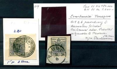 gestempelt/Briefstück - Lombardei Nr. 2 grauschwarz, - Francobolli