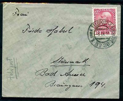 Poststück - 1911 "K. UND K. FELDPOSTEXPOSITUR/6. IX.11" Doppelkreisstempel auf Brief mit 10 H. rosa nach BAD Aussee, - Známky