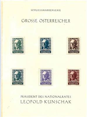 (*) - ca.1930 Leopold Kunschak Präsident des Nationalrates, - Stamps