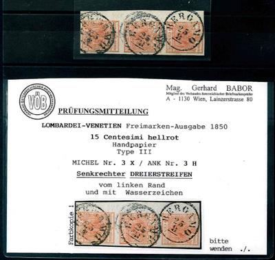 .Û - Lombardei Nr. 3HIII hellrot - Stamps