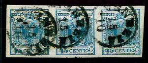 .Û - Lombardei Nr. 5HIII Platte 3 im waagrechten Dreierstreifen, - Stamps
