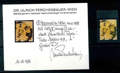 .Û - Österr Nr. 1M III gelb - Briefmarken und Ansichtskarten