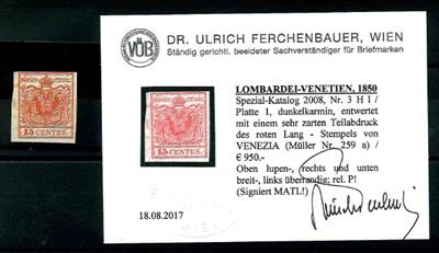 gestempelt - Lombardei Nr. 3HI - Platte - Briefmarken und Ansichtskarten