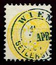 gestempelt - Österr. Nr. 30 mit BLAUER Entwertung von Wien - Seilerstätte, - Briefmarken und Ansichtskarten