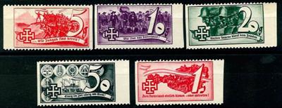 Österreich (*) - 1938 Schuschnigg Serie 5Werte in verchied. Farben komplett, - Briefmarken und Ansichtskarten