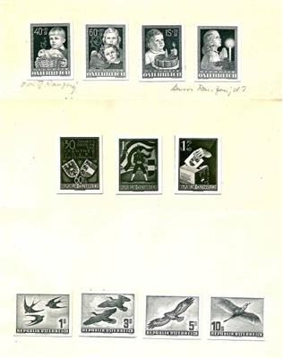 Partie Schwarzdrucke Österr. I. Rep. aus ca. 1947/1955, - Briefmarken und Ansichtskarten
