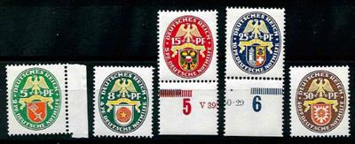 ** - D.Reich Nr. 430/34 - meist gute Erh., - Briefmarken und Ansichtskarten