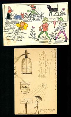 Ansichtskarten 1906/08 Farbig handgemalte - Stamps