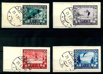 Briefstück - FIS I vom linken Bogenrand mit Tagesstempel von Wien 1 auf 4 Briefstück, - Stamps