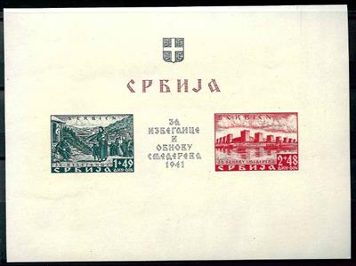 D. Besetzung Serbien ** - 1941 Block - Briefmarken und Ansichtskarten