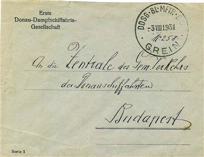 Interne Post der DDSG aus GREIN - OBERMÜHL und SPITZ, - Stamps