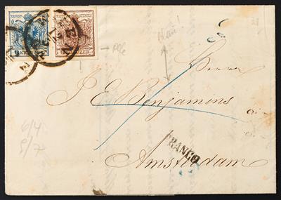 Österr. Ausg. 1850 - Nr. 4H III Platte 4 + Nr. 5HIII Platte 7 - beide vollrandig, - Stamps