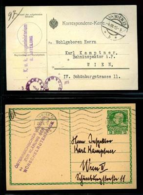 Österr. Feldpost 1. WK 1914/20 Wünschelruten- Post: 9 Belege - Stamps