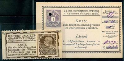 Österr. Monarchie - Partie Ganzsachen mit Telephon - Sprechkarten - Postsparkarten - Firmenganzsachen, - Francobolli