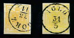 Österr. Nr. 1H/M - schöne Stücke, - Briefmarken und Ansichtskarten