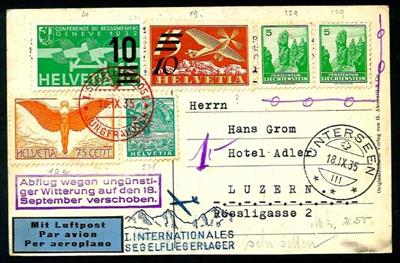 Schweiz - 4 Flugpostbelege 1935/1937, - Briefmarken und Ansichtskarten