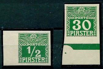 **/(*) - Österr. Post in  d. Levante Porto Nr. 7 U by u. 14 U by, - Stamps