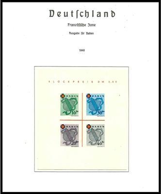 ** - Sammlung Franz. Zone mit Blockausg., - Stamps