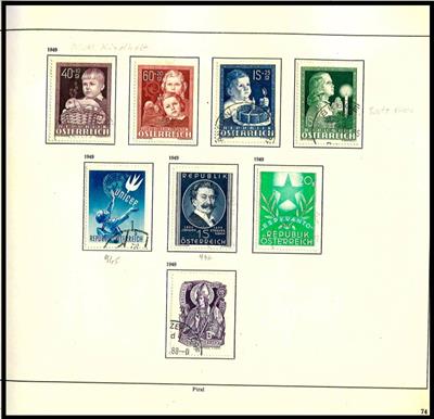 gestempelt - Sammlung Österr. ca. 1945/1987 u.a. Flug 1950/53 gestempelt - Wiederaufbau II **, - Stamps