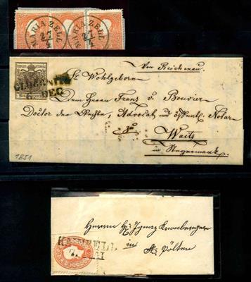 Österr. 1851 Nr. 4HI dunkelbr. vollrandig - Stamps